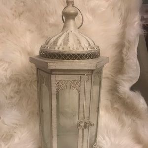 Pier 1  - Medium White Metal Lantern